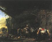 WOUWERMAN, Philips, Scene in front of an Inn wet